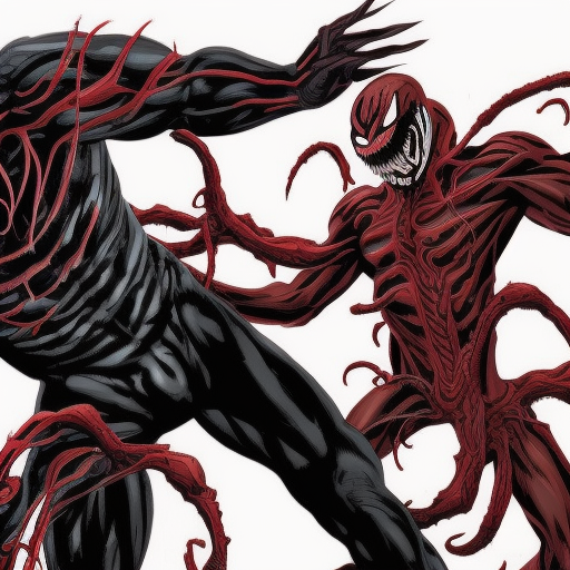 Venom symbiote and Carnage symbiote team-up