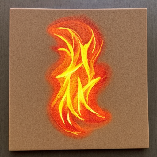 fire painting of a desert puzzle