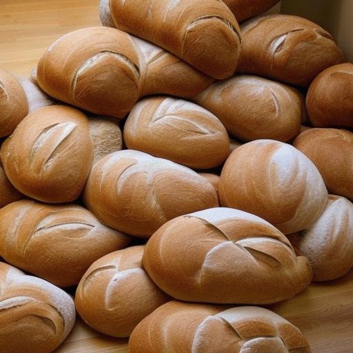 Super realistic loafs of bread on the floor 
