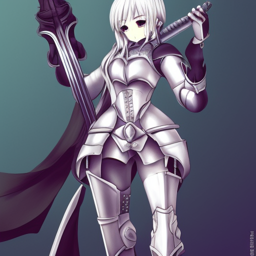 cute anime girl wearing gallant knight armor