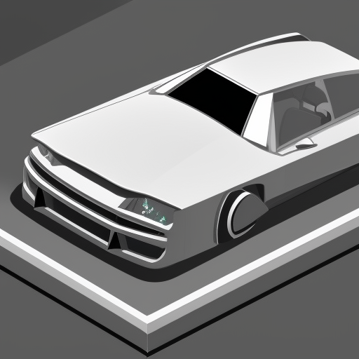 45 degrees isometric car design with no background