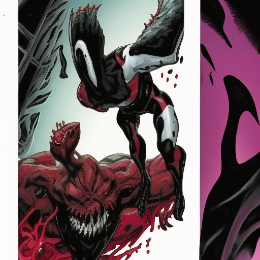 Carnage symbiote with a dog