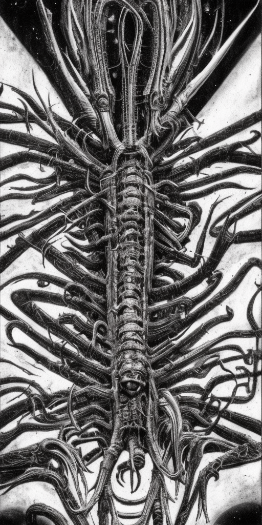 a H.R. Giger of a burning planet
