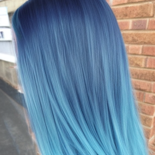 girl blue hair realistic heavy metal