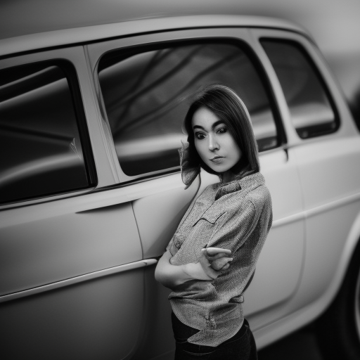Car on building ultra-realistic portrait cinematic lighting 80mm lens, 8k, photography bokeh