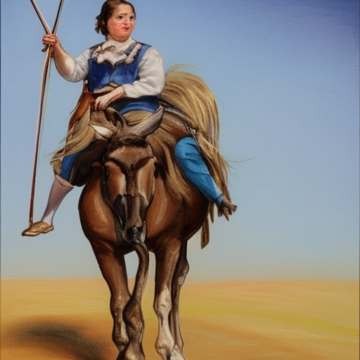 a violinist riding a donkey