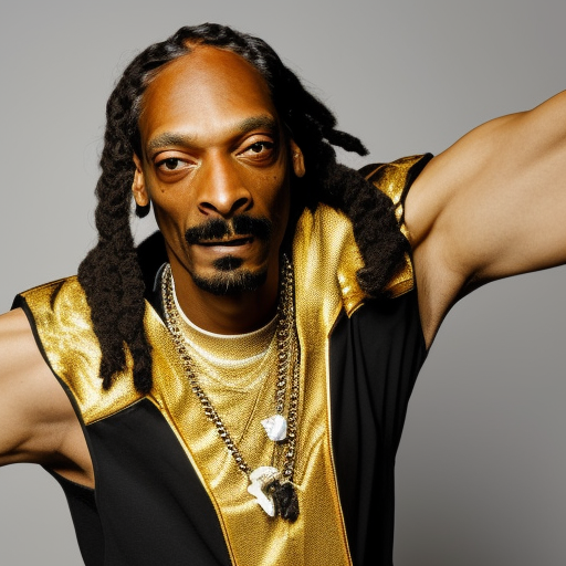Snoop dogg wearing black and golden armor