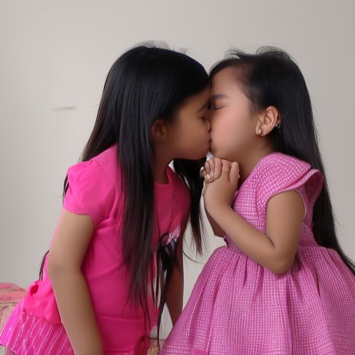 two Little actress malay girl kissing in live stream 