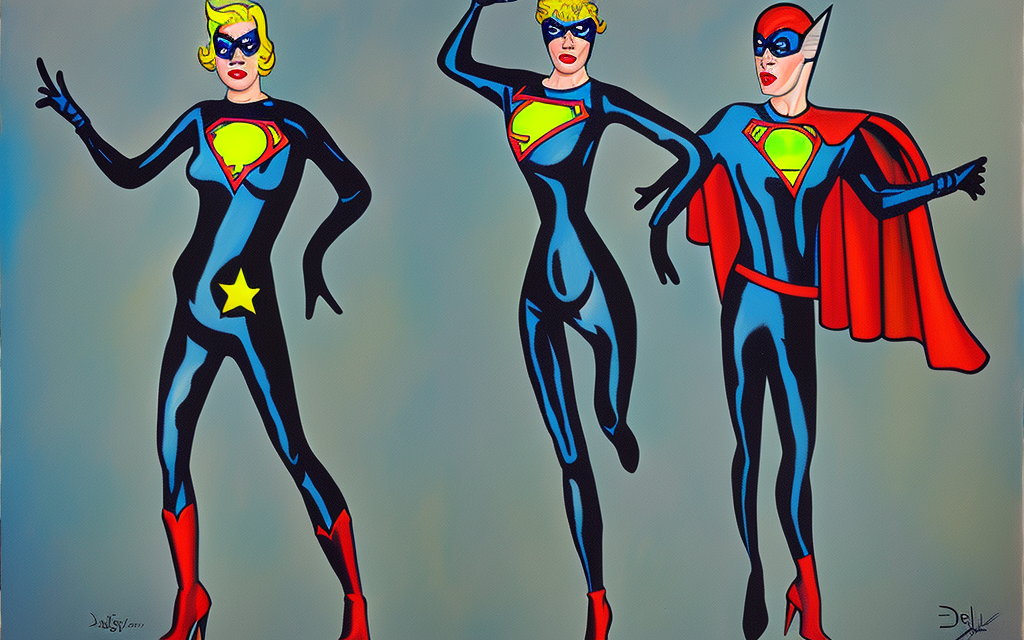 full body of the dazzler superhero as a surrealist painting

