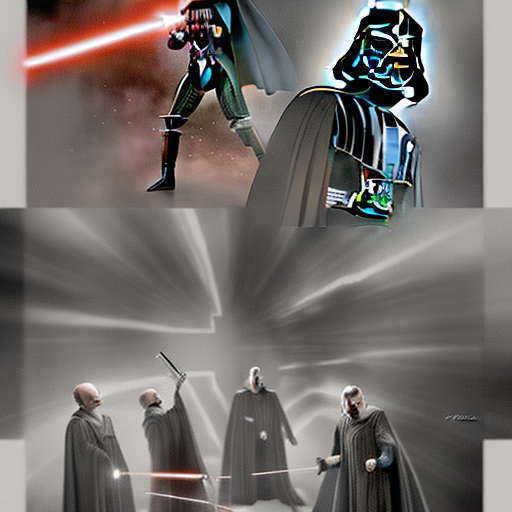 Darth Vader vs Lord Voldemort epic fight highly detailed directed by Zack Snyder style.