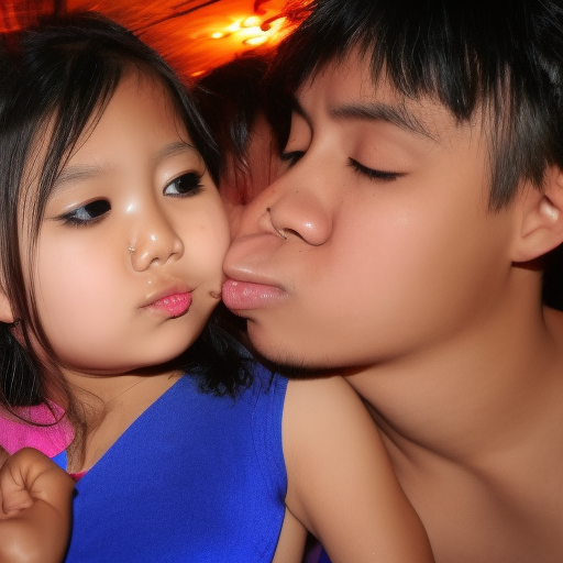 two niece malay girl kissing in night club 