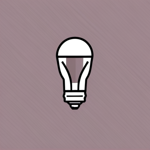a logo of a light bulb, white background, 2d flat design