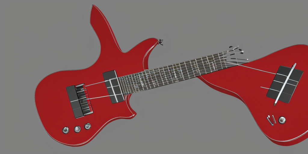 a 3d rendering of a Guitar Transformer