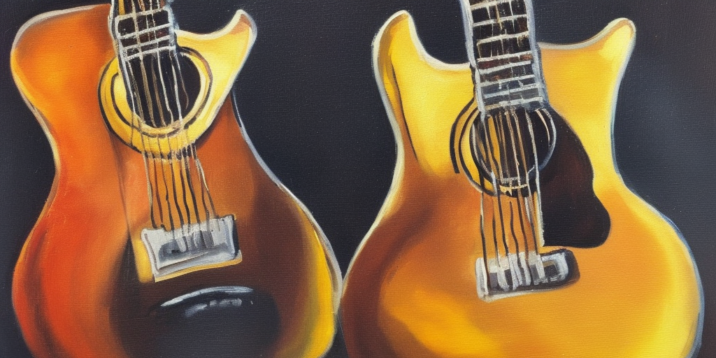 a oil painting of a Guitar Transformer