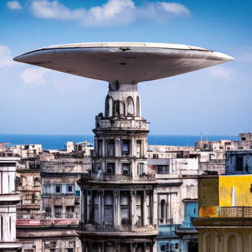 alien ship in the skies of the city of havana