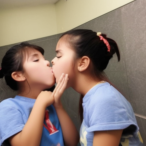 two preteens idol melayu girl kissing in rest room 