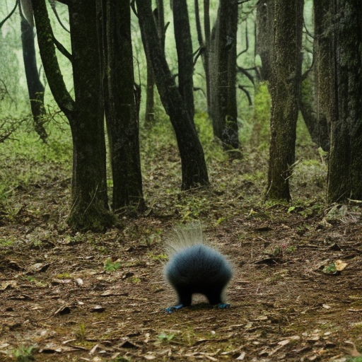 strange creature in a dark forest