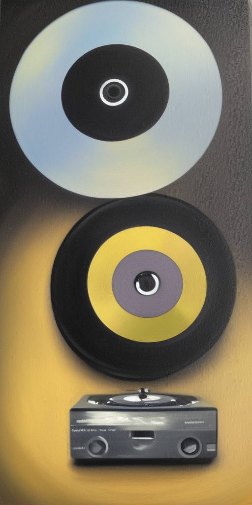 a oil painting of a CD in Camera