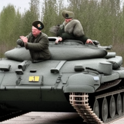 Putin under a Ukrainian tank