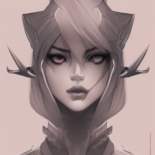 shiba - warrior taro, heroine, beautiful, young, minimalist, detailed close - up portrait in the style of ross tran, marte gracia, and peter mohrbacher, comic book lineart