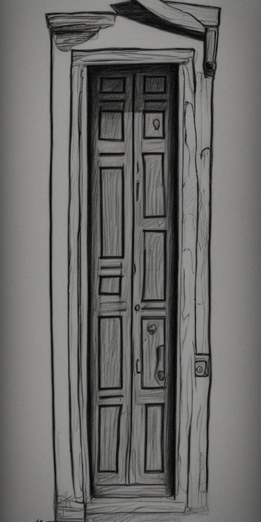 a drawing of an door