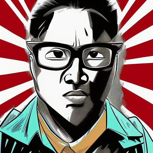 hyperdetailed comic drawing  asian man with glasses as the marvel's thing