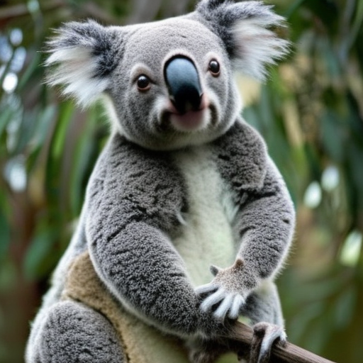realistic detailed koala in a suit
