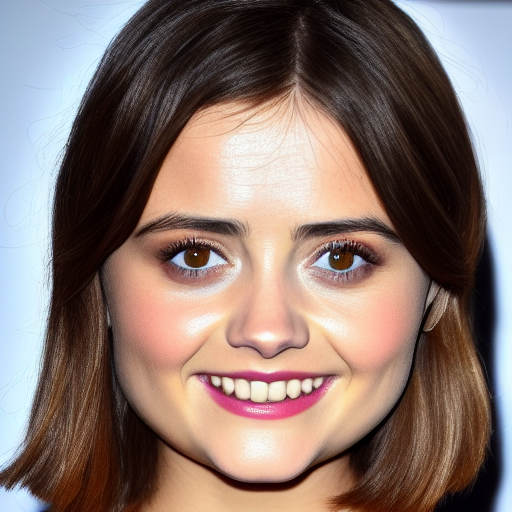 jenna coleman looking cute photo dimples smiling large eyes profile shot beautiful face
