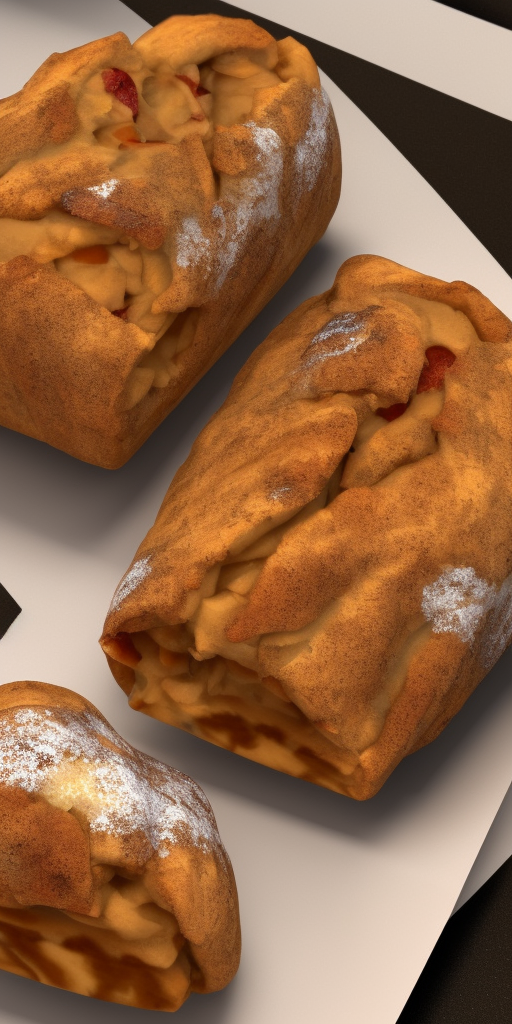 a 3d rendering of The baked apple stollen 