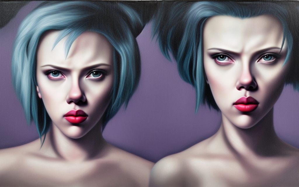 scarlett johansson ghost in the shell as a mark ryden painting
