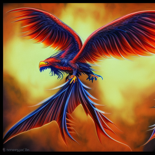 a picture of a full body phoenix, an airbrush painting, inspired by Sylvia Snowden, deviantart contest winner, highly detailed fire tendrils, painttoolsai, panoramic anamorphic, eros and thanatos, reference sheet, red shift render, drogon, protective, profile picture 1024px, eagle