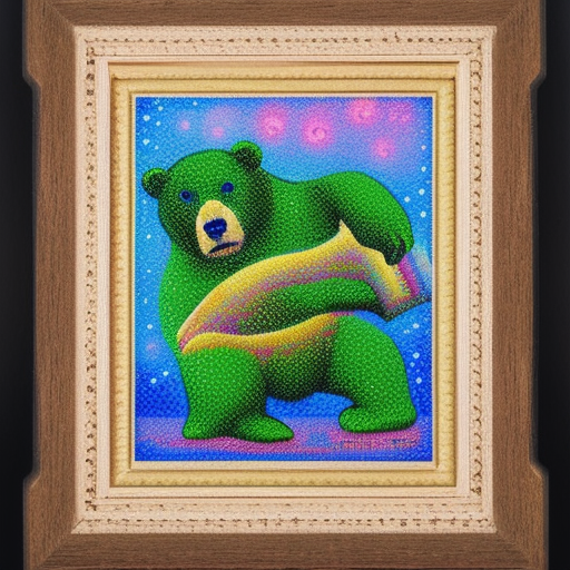 Gund bears dancing pointillism
