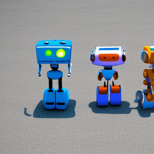 three beautiful ai robots, simetric, landscape, not cutted
