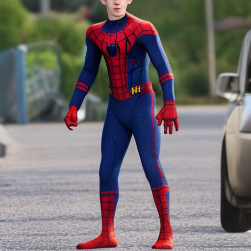 tom holland has his hands replaced with feet, realistic bare feet, no hands