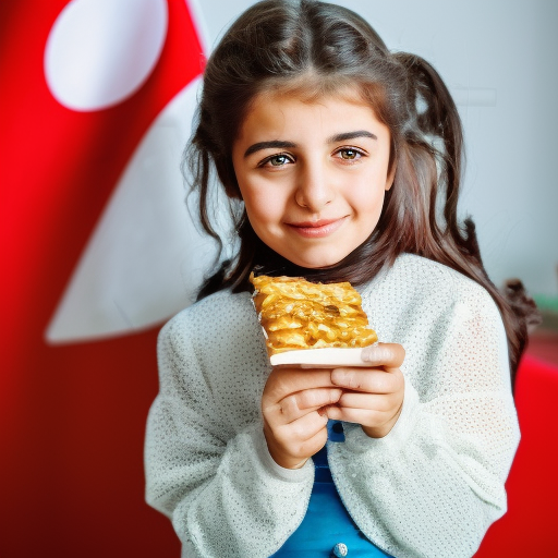 turkish girl eating baklava