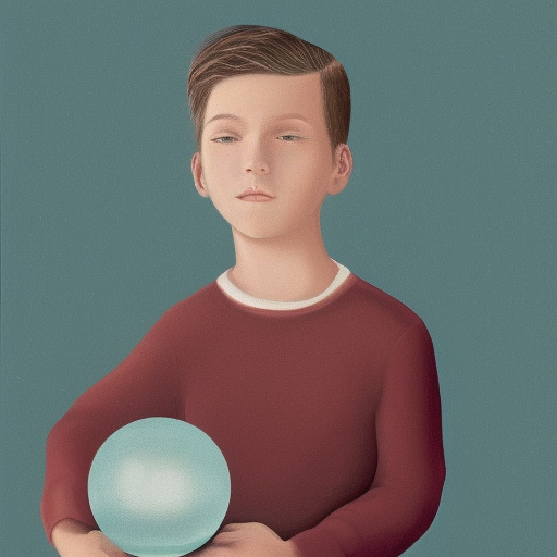 A boy coming out of a crystal ball