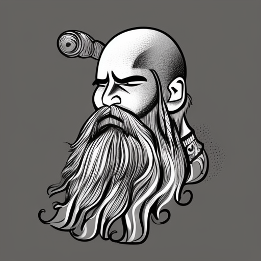  a man with a beard, viking style, illustration,