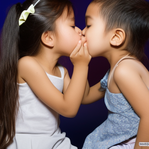 two kindergarten malaysia girl kissing in night club 
