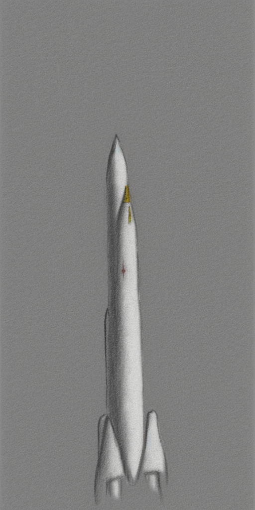a drawing of A rocket and a phallus