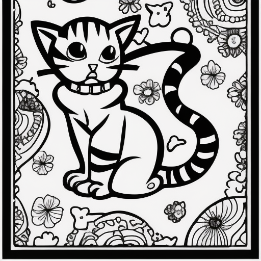 A cute cat disney style,no background,line art for the coloring drowing for children,cool coloring pages,coloring book art coloring book page style vactoer line,8k-2;3-8.5,11.25 inch page,with page no boder