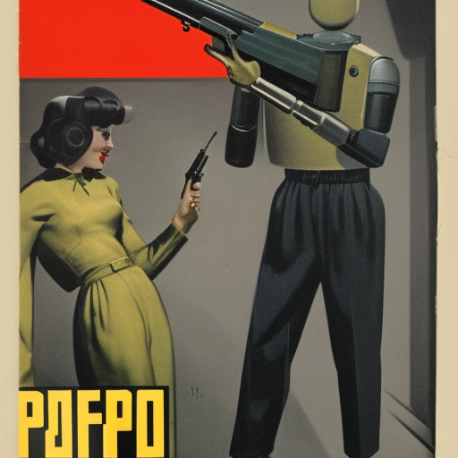 robot, pulp, 1950s, shotgun, emshwiller