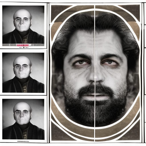 photo collage portrait of Stelios Kazantzidis, symmetrical
