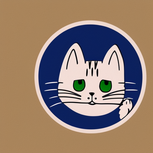 cat mascot, brand logo, studio ghibli, circle, anime, games, ethereal