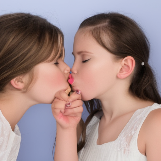 adult sisters kissing 