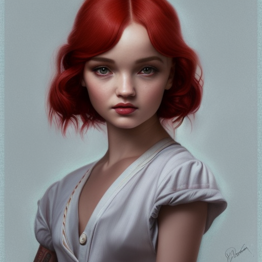 tom bagshaw portrait, very beautiful mix of dove cameron madison beer bella poarch in a sailor suit, short thin redhead, professionally retouched, focus eyes, ultra realistic soft painting, insanely detailed linework, symmetrical accurate intricate features, behance artstation, 8 k, - signature