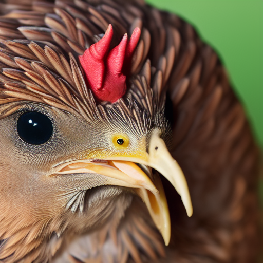 A professionally photographed portrait of a dominique chicken  eating mealworms