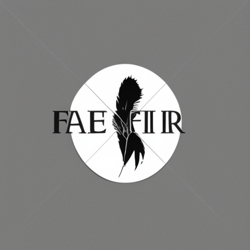 Simple feather and dog logo