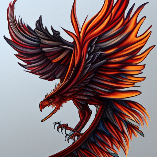 a picture of a phoenix, an airbrush painting, inspired by Sylvia Snowden, deviantart contest winner, highly detailed fire tendrils, painttoolsai, panoramic anamorphic, eros and thanatos, reference sheet, red shift render, drogon, protective, profile picture 1024px, eagle