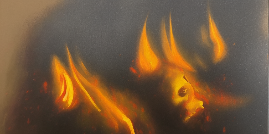 a painting of Burning from the inside