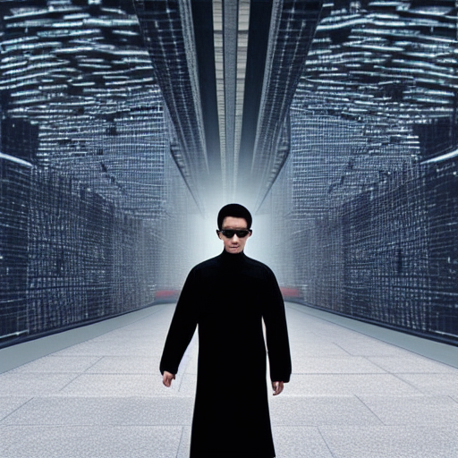 asian man in the matrix